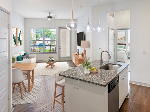 Kitchen and living room